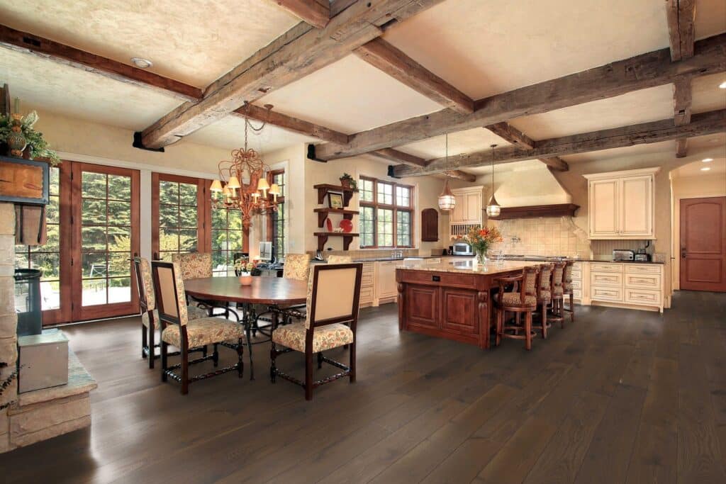smoked oak rustic Dining Room Flooring